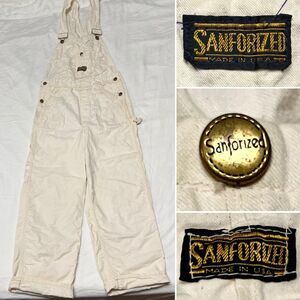 Vintage Sanforized Brand Painter/Carpenter Overalls 30”x30” Undyed Denim 60s USA